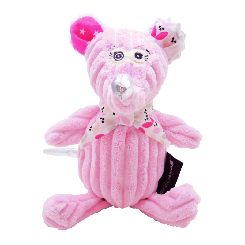 Les déglingos coquelicos souris simply peluche rose 